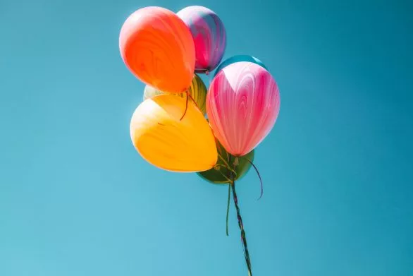 Colored balloons in the sky