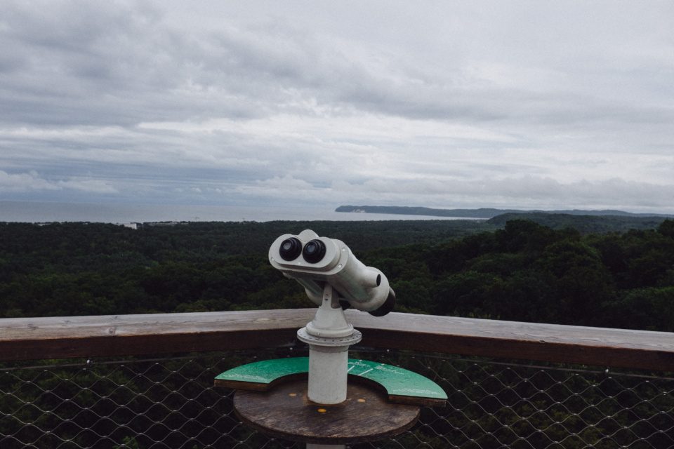 Tourist binoculars on the island of Rügen, Germany