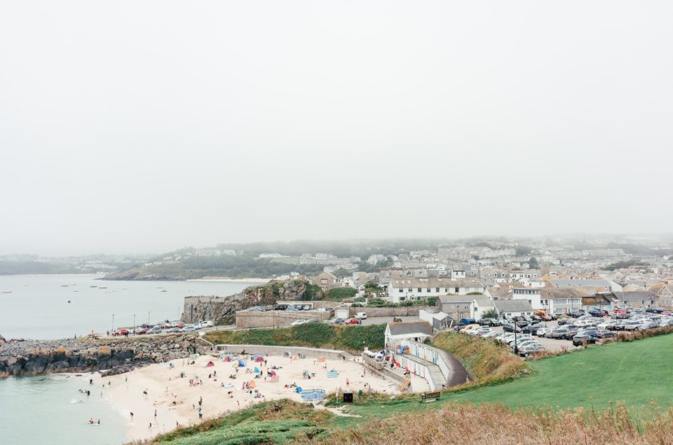 Cloudy day in St Ives in Cornwall, United Kingdom