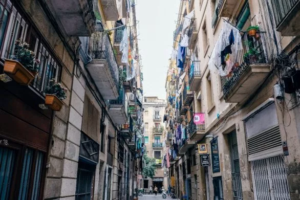 Small street in old town Barcelona
