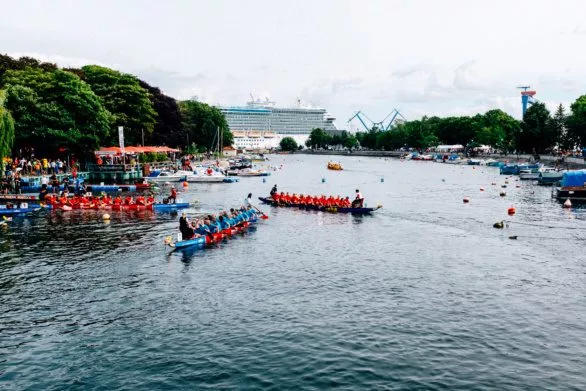 Rowing competitions in Warnemünde, Germany