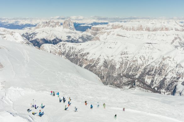 Skiing in Dolomites, Italy