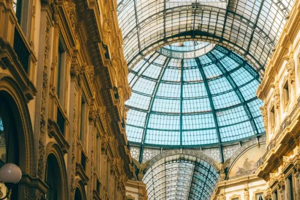 Dome of Galleria Vittorio Emanuele II in Milan, Italy