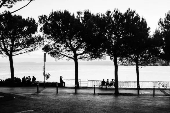 Montreux riviera in black and white