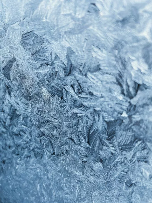 iPhone photo of ice on window