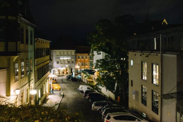 Night street in Bamberg, Germany