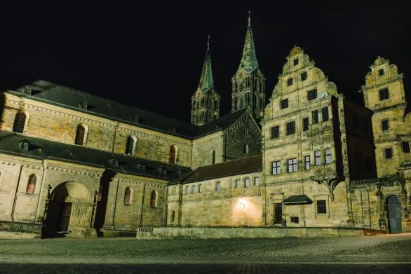 Night Dom square in Bamberg