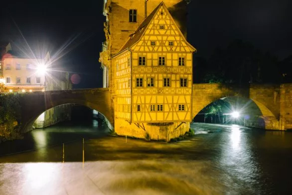 Altes Rathaus in Bamberg at night
