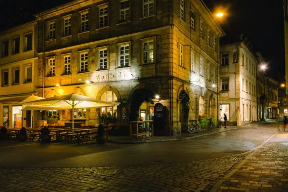 Geyerswörthplatz in Bamberg at night