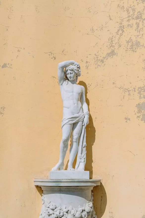 Marble statue of young man