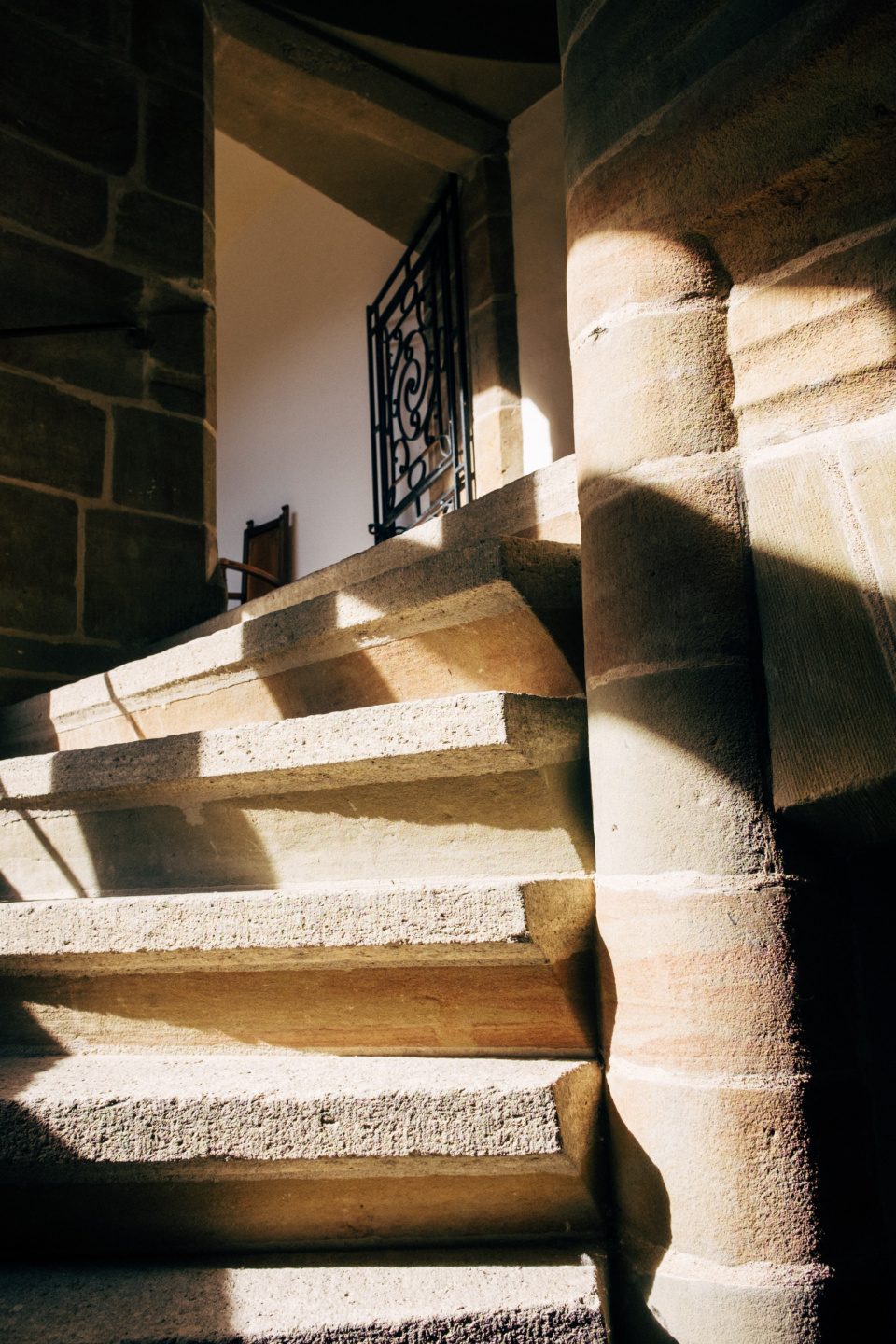 Stone spiral staircase detail