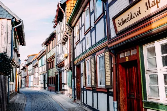 Empty street in Wernigerode Germany