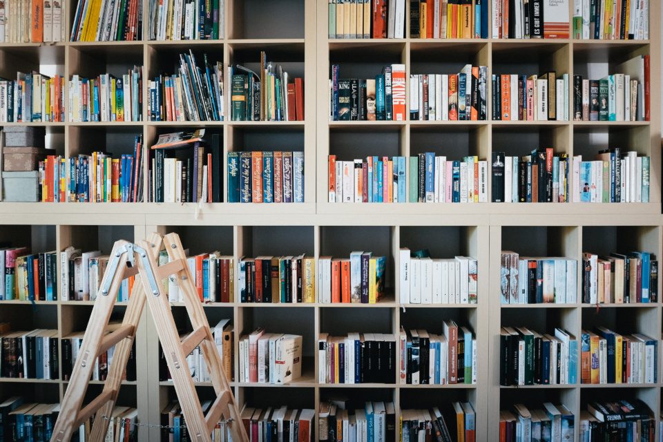 Books in a home library