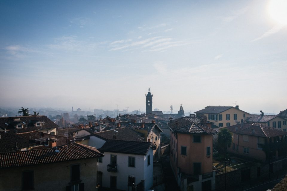 View to the roofs of Bergamo, Italy