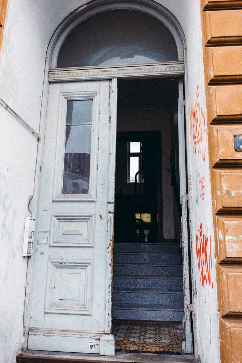 Entrance to an old tenement house