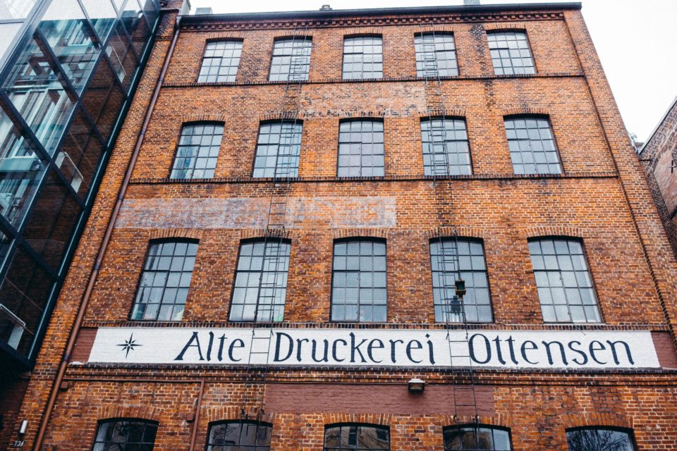 Old printing house building in Ottensen, Hamburg, Germany