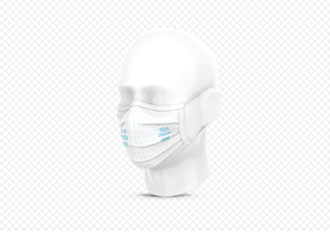 Isolated Face Mask on a Plastic Head [Free Mockup Generator]