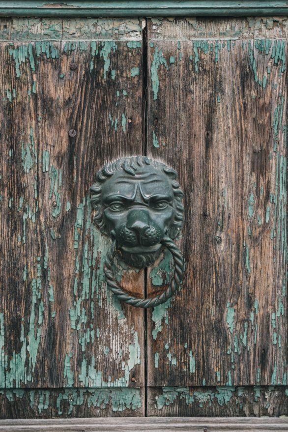 Antique door with knocker