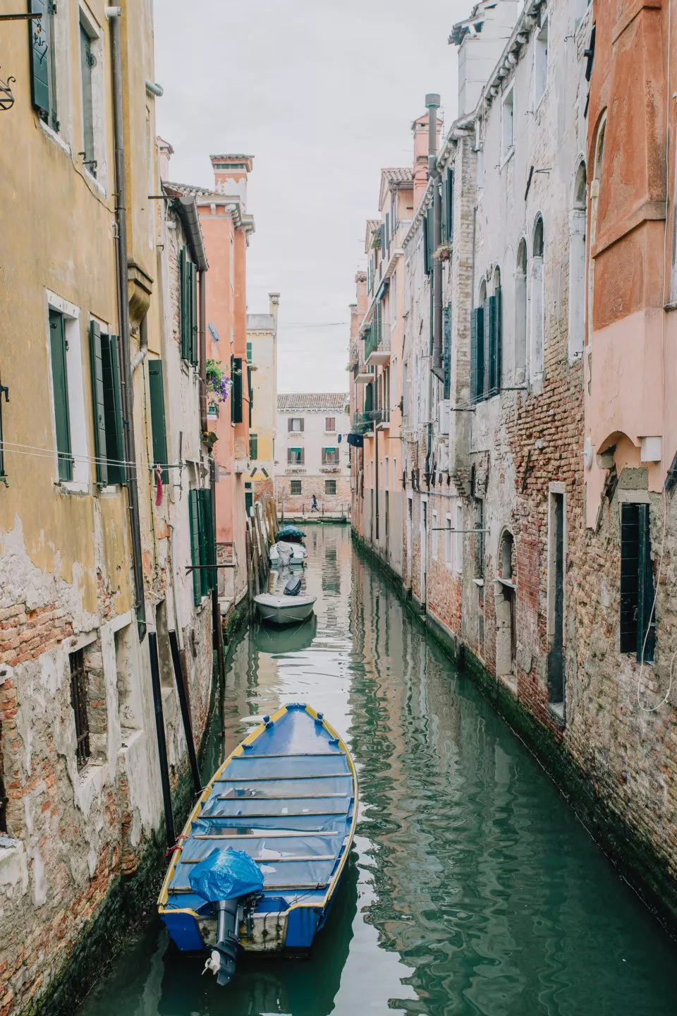 Boats in canal in Venice, Italy