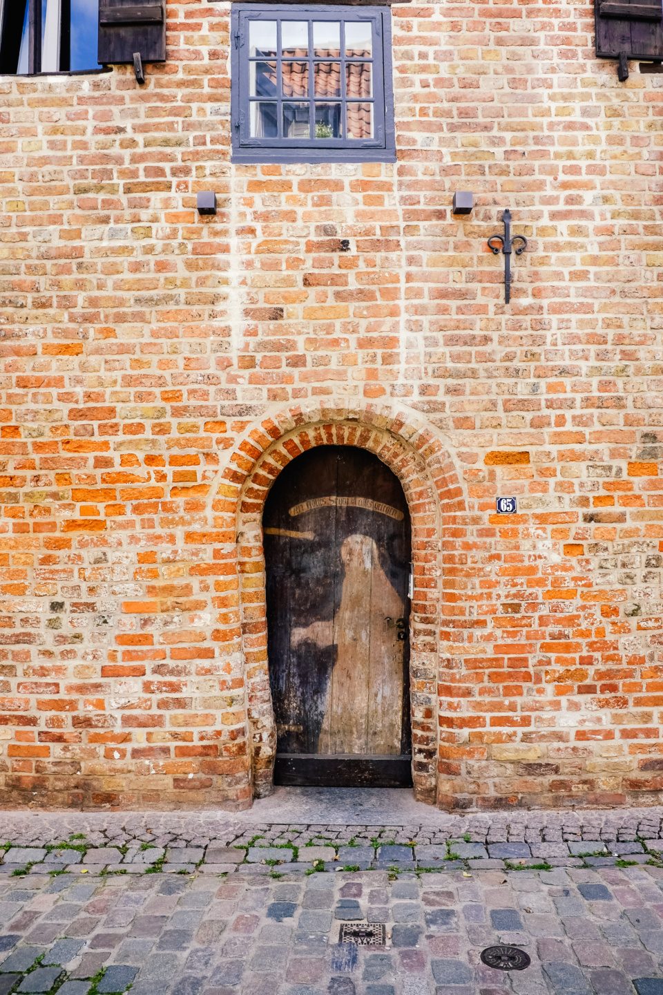 Medieval wall and door in Lübeck, Germany