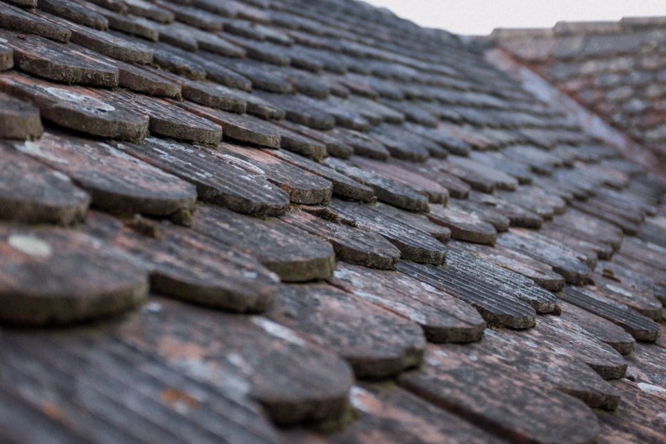 Tiled roof close-up