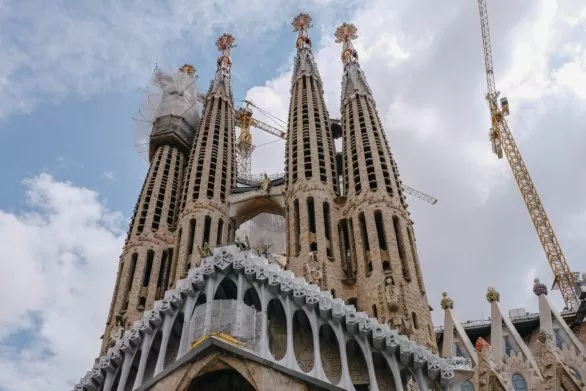 Construction of the Sagrada Familia in Barcelona