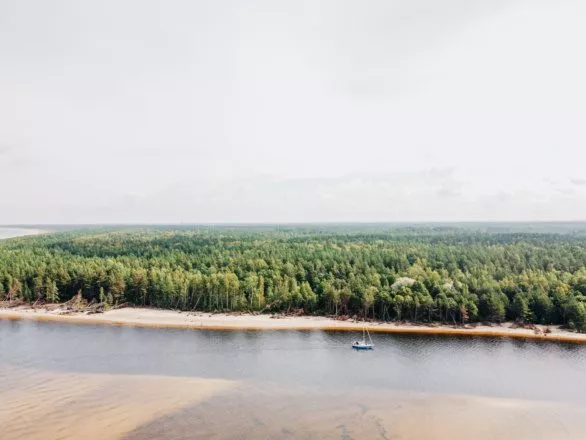 Baltic Sea and River Lielupe in Latvia