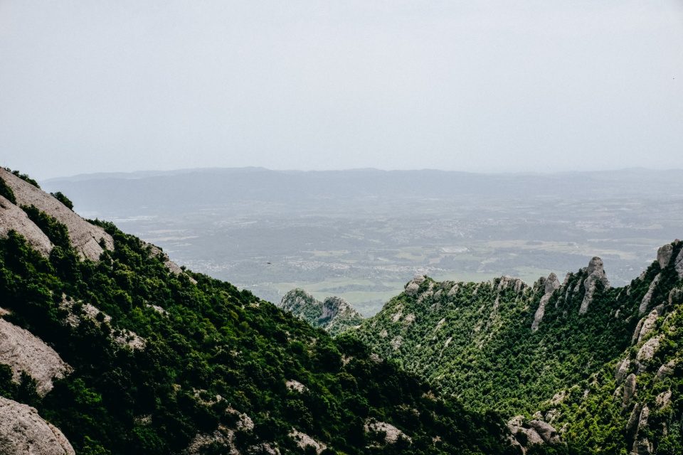 View of the peaks in Montserrat, Spain