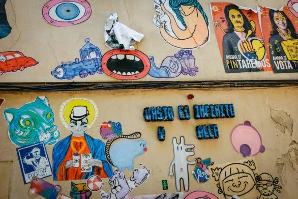 Street wall art in Barcelona