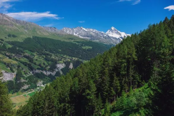 Val d'Hérens valley in Valais, Switzerland in summertime