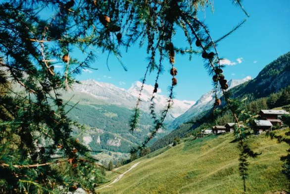 Breathtaking view of Valais valley in Switzerland near Evolene