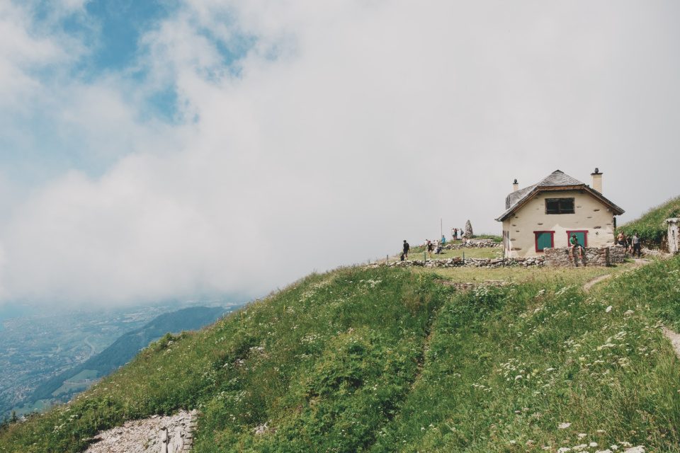 House on a mountain peak