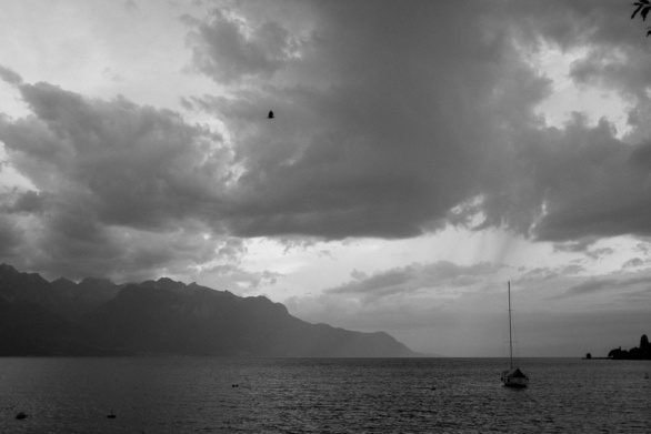 Small yacht on Lake Geneva
