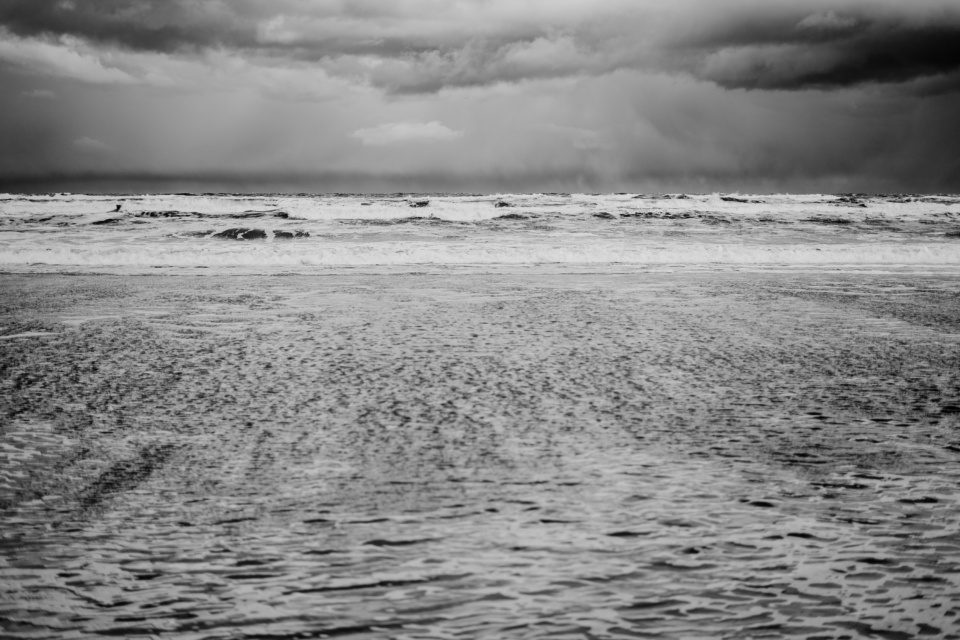 North Sea in black and white