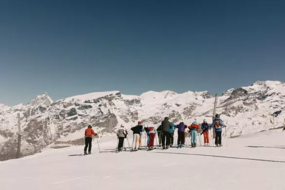 Group of skiers in Alps