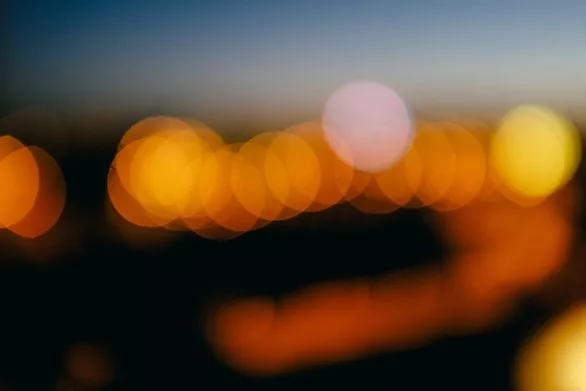 Night city light in a blurry bokeh
