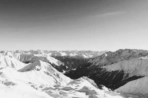 Swiss Alps in black and white