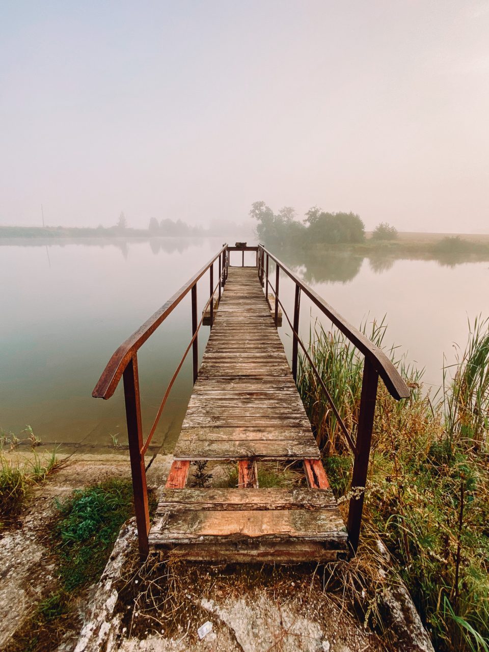 Bridge over the lake near Barta in Latvia