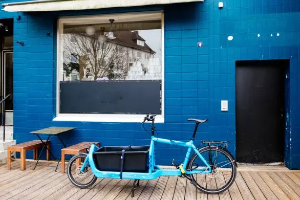 Delivery bike outside a closed restaurant