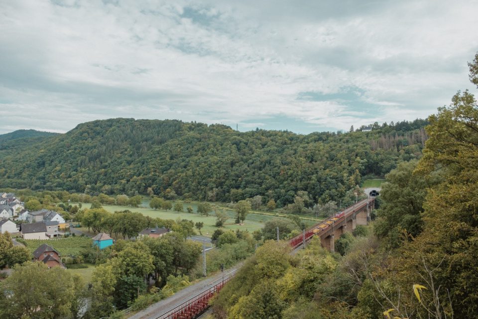Railway bridge over Moselle  river