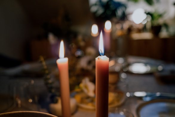 Candles on a festive table