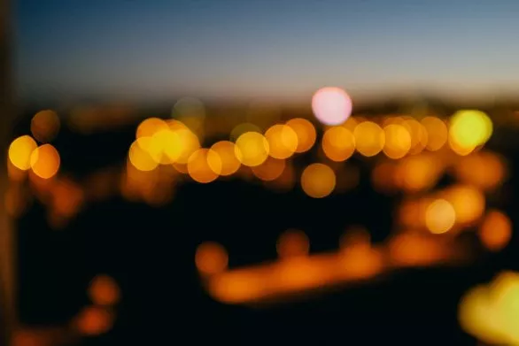 Bokeh with lights of the night city