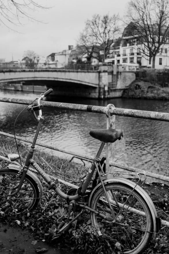 An old bicycle in Hamburg, Germany