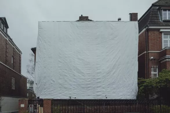 White canvas on the house