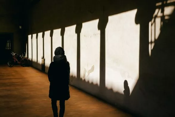 Silhouette of a shadow on the wall