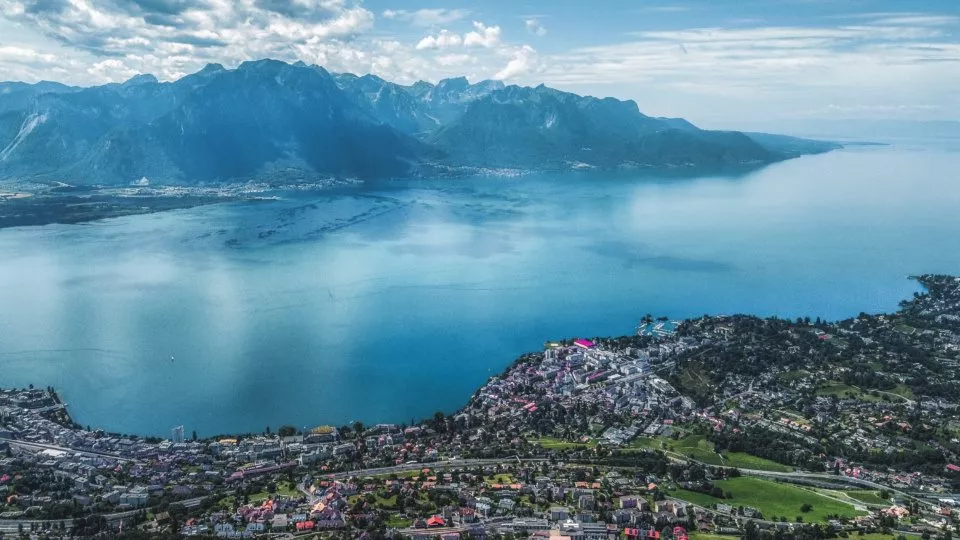 Panorama of Lake Geneva near Montreux
