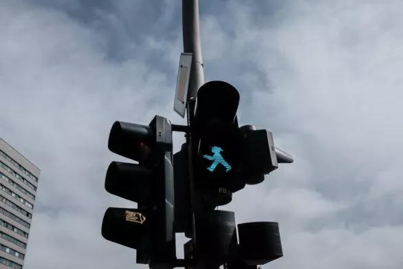 Ampelmännchen pedestrian signal on traffic light