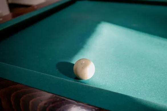 Ball on a pool table