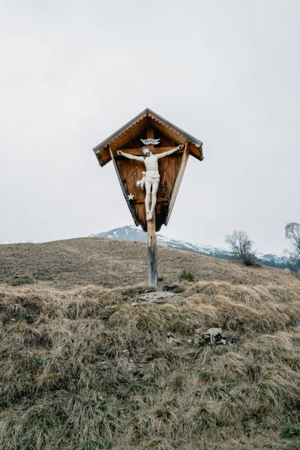 Crucifix in the field in Austria
