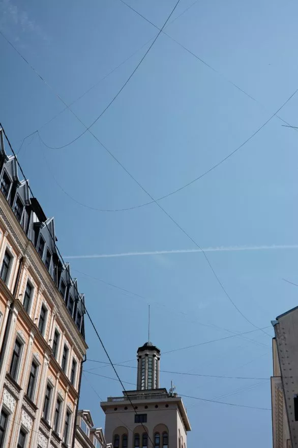 Wires and sky in Riga, Latvia